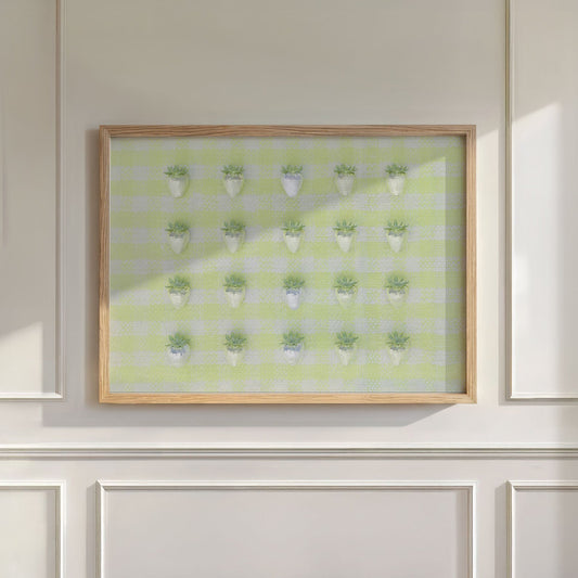 Yellow Disco Berry Grid, Horizontal, Wall Art