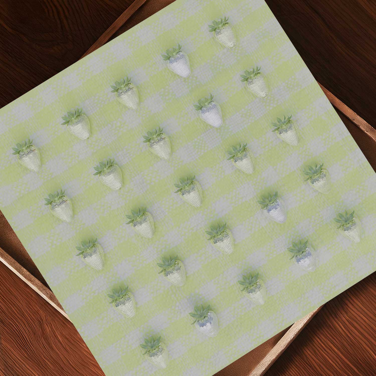 Yellow Disco Berry Grid, Square, Art Print