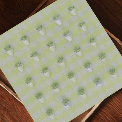 Yellow Disco Berry Grid, Square, Art Print
