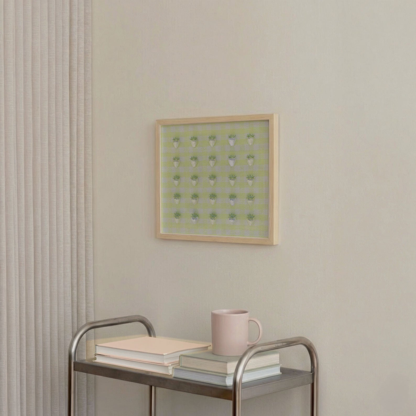 Yellow Disco Berry Grid, Square, Framed Art