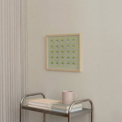 Yellow Disco Berry Grid, Square, Framed Art