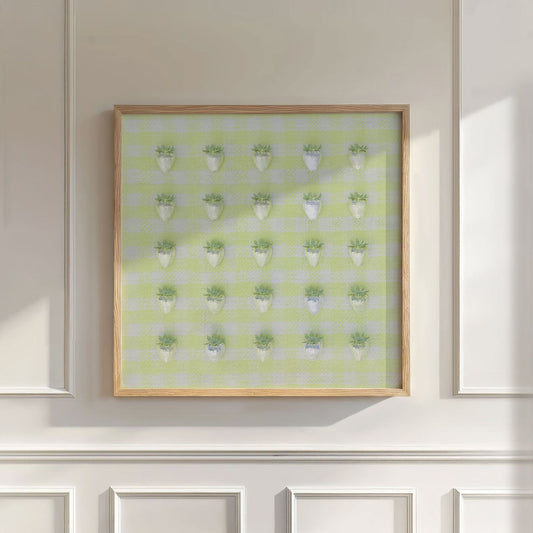 Yellow Disco Berry Grid, Square, Wall Art
