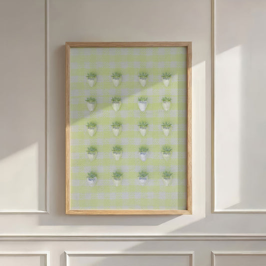 Yellow Disco Berry Grid, Vertical, Wall Art