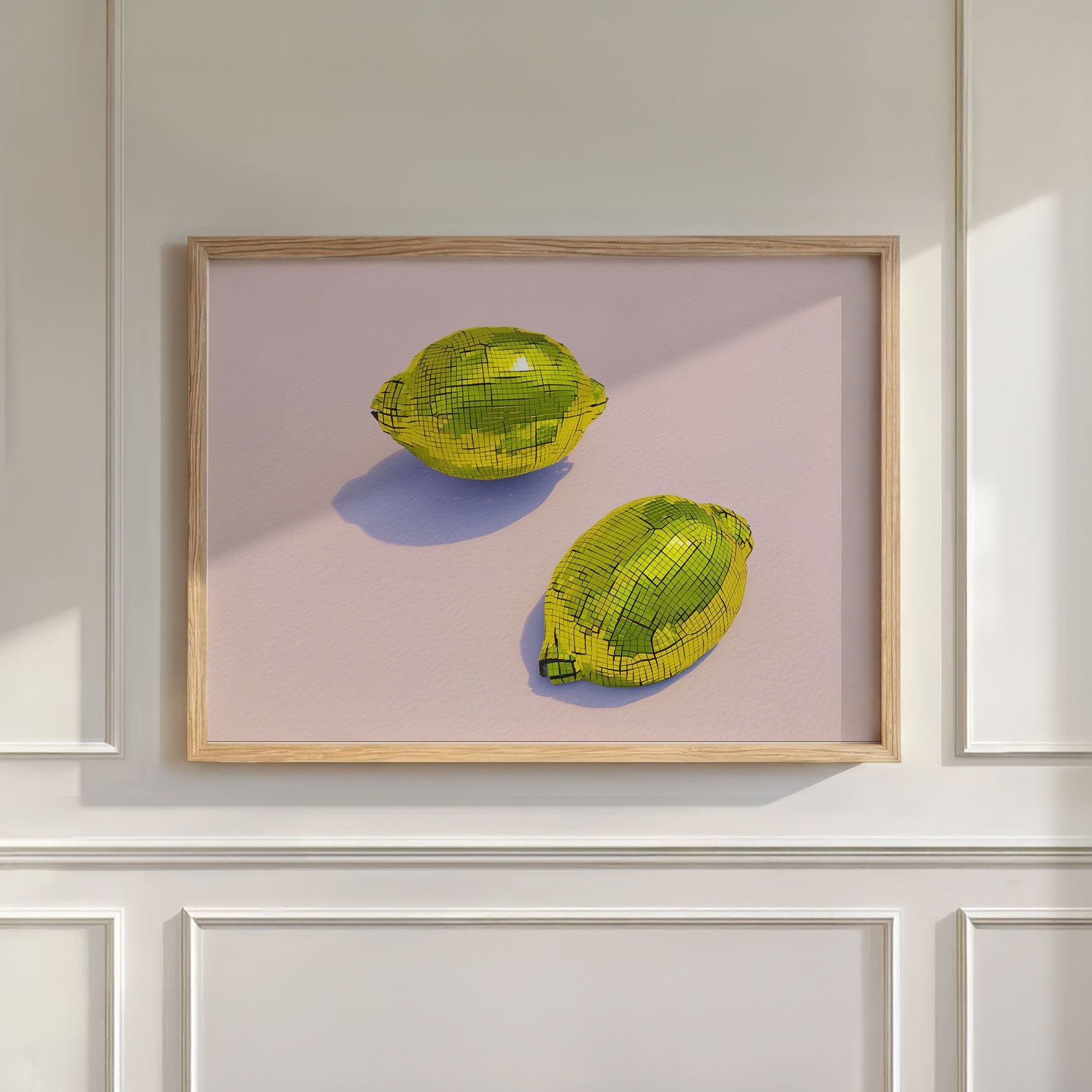Yellow Disco Lemons, Horizontal, Wall Art