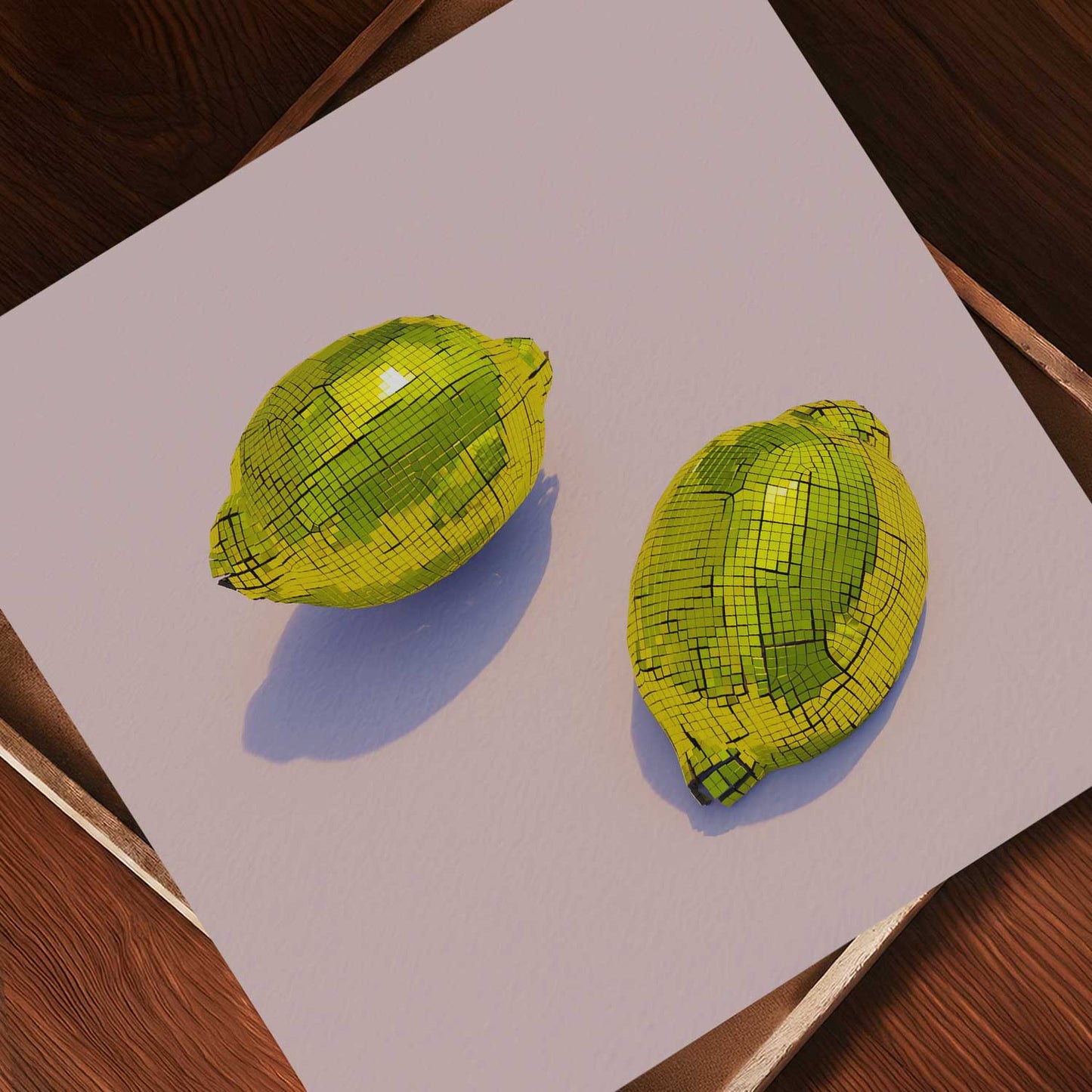 Yellow Disco Lemons, Square, Art Print