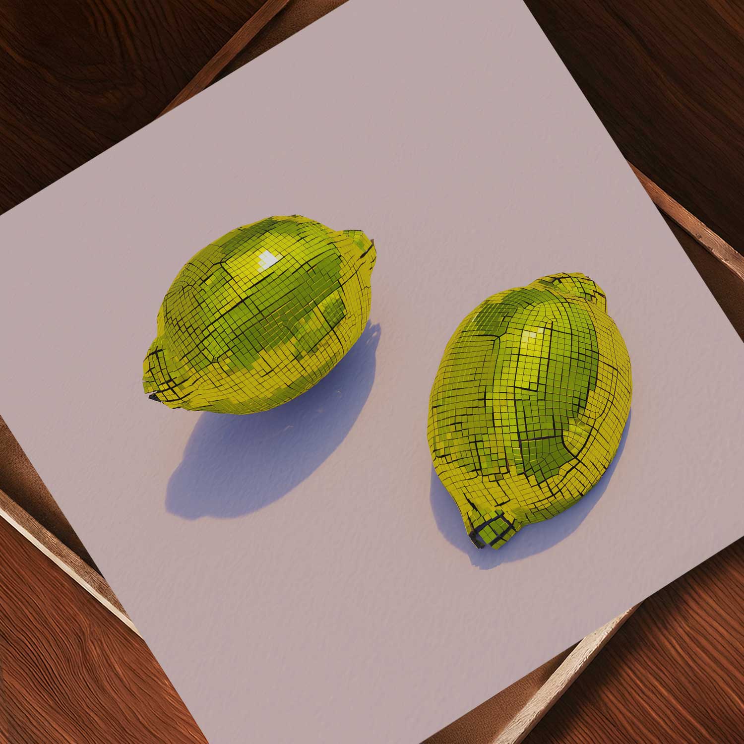 Yellow Disco Lemons, Square, Art Print