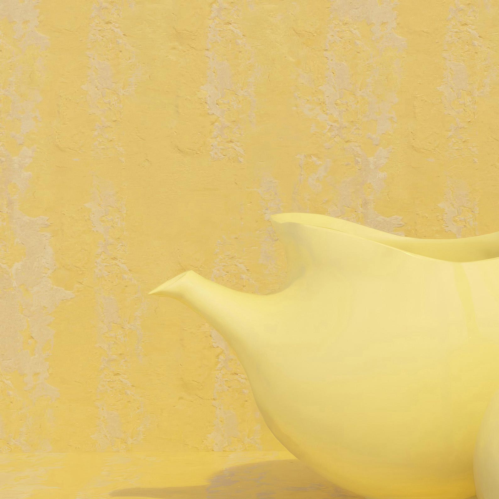 Extreme Close Up Detail Of Yellow Kitchen