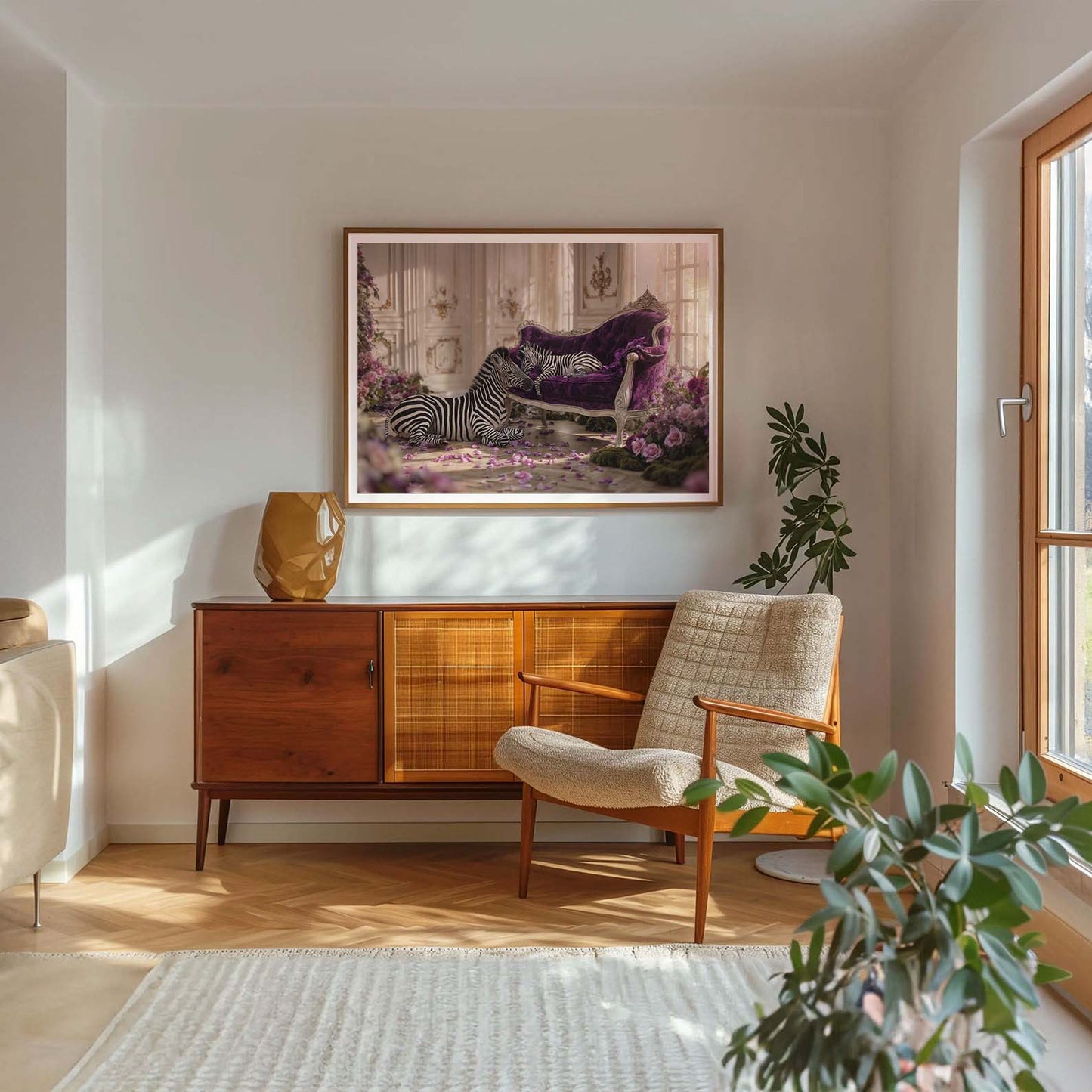 Zebra Whisper, Horizontal, Framed Art