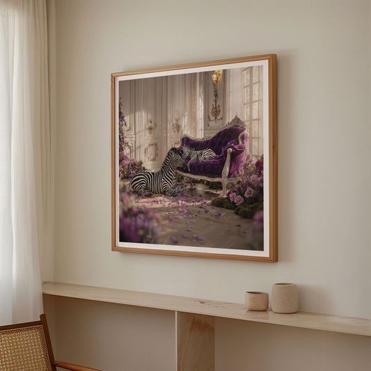 Zebra Whisper, Square, Framed Art
