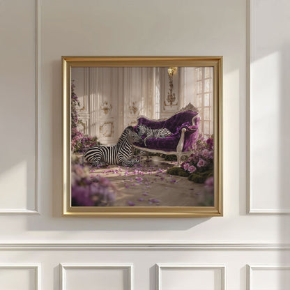 Zebra Whisper, Square, Wall Art