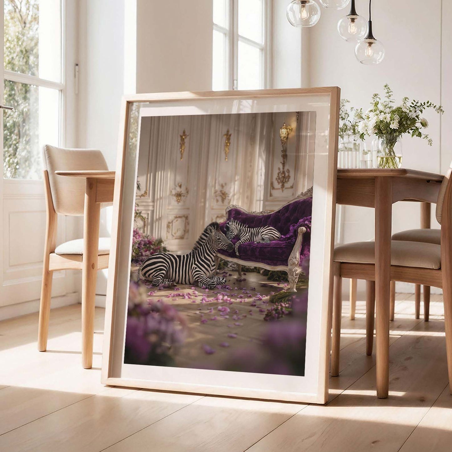 Zebra Whisper, Vertical, Framed Art