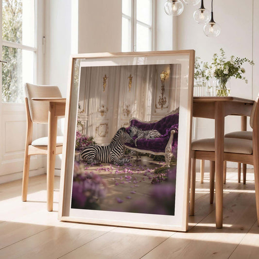 Zebra Whisper, Vertical, Framed Art