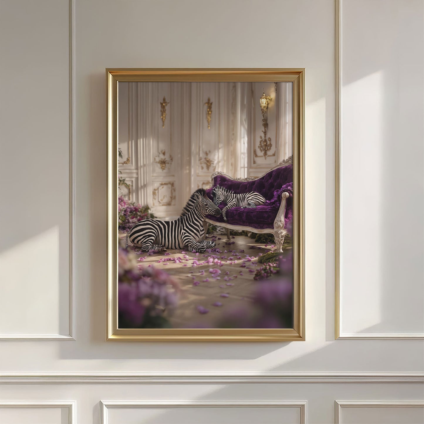 Zebra Whisper, Vertical, Wall Art