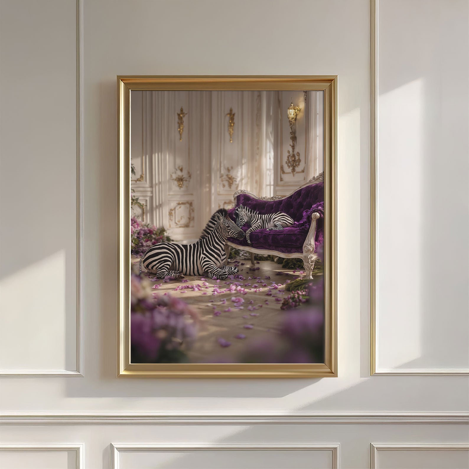 Zebra Whisper, Vertical, Wall Art