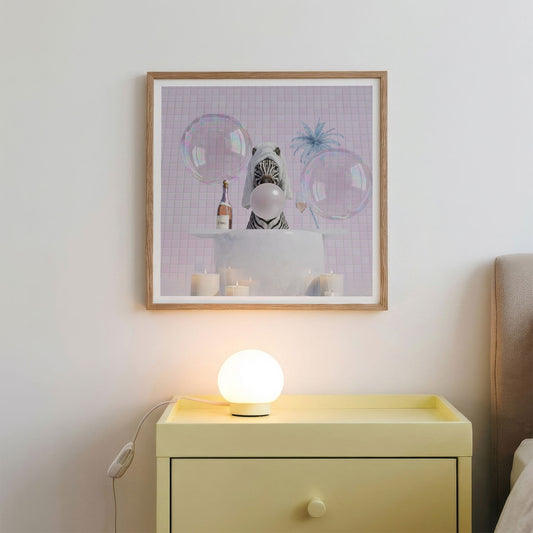Zebra In Bathtub, Square, Framed Art
