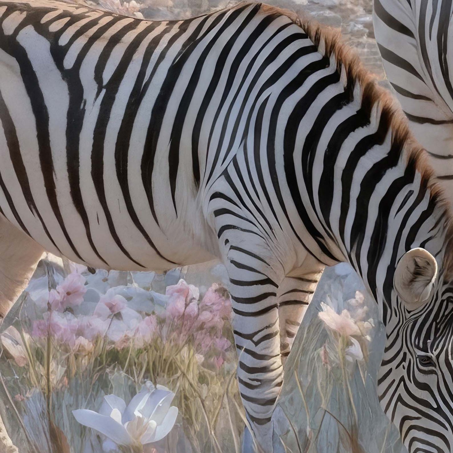 Extreme Close Up Detail Of Zebras In Bloom