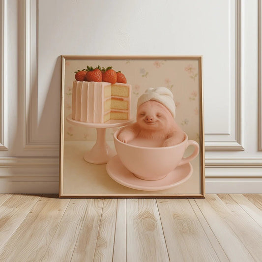 Bath in Pink Teacup Print - Mooon Gallery