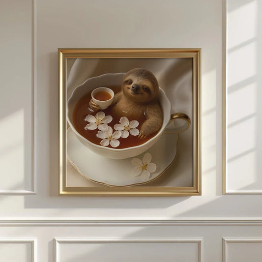 Bath in the Tea Print, Funny Wall Art - Mooon Gallery