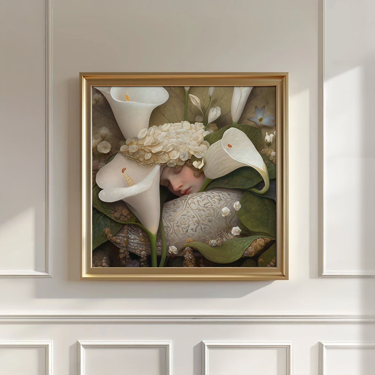 Sleeping Beauty with Flowers, Square