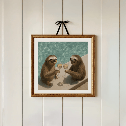 Cheers in the Pool Print - Mooon Gallery
