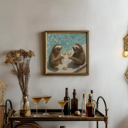 Cheers in the Pool Print - Mooon Gallery