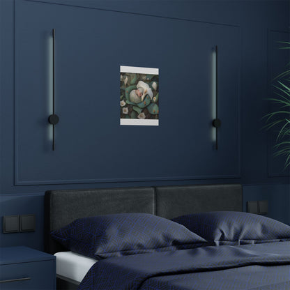 Dreamy Floral Satin Poster - Serene Sleep Scene - 300gsm Art Print - Mooon Gallery
