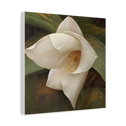 Elegant White Orchid Wall Art - Matte Canvas Decor - Mooon Gallery