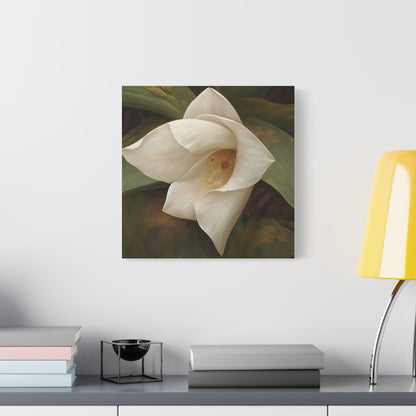 Elegant White Orchid Wall Art - Matte Canvas Decor - Mooon Gallery