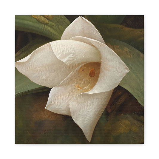 Elegant White Orchid Wall Art - Matte Canvas Decor - Mooon Gallery
