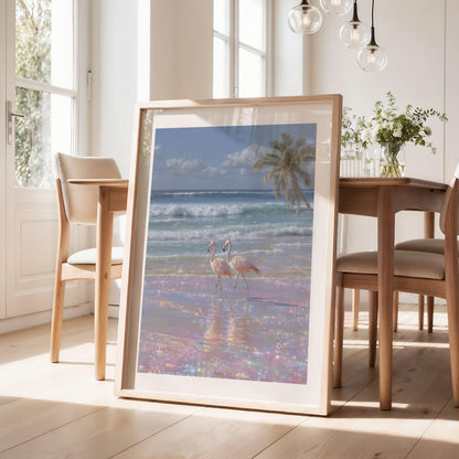 Flamingos on Beach, Vertical V3-701