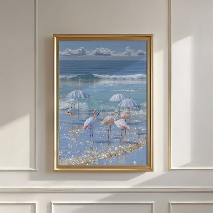 Flamingos on the Beach, Vertial