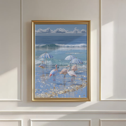 Flamingos on the Beach, Vertial
