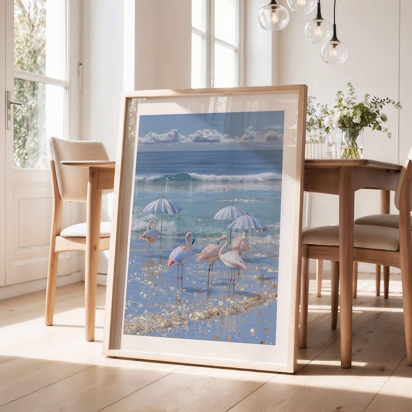 Flamingos on the Beach, Vertial