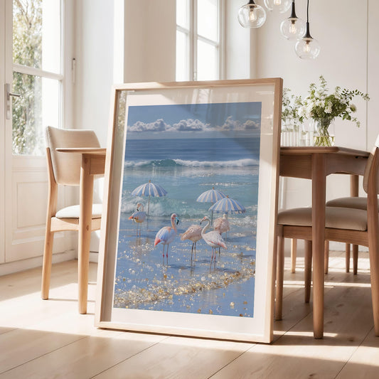 Flamingos on the Beach, Vertial