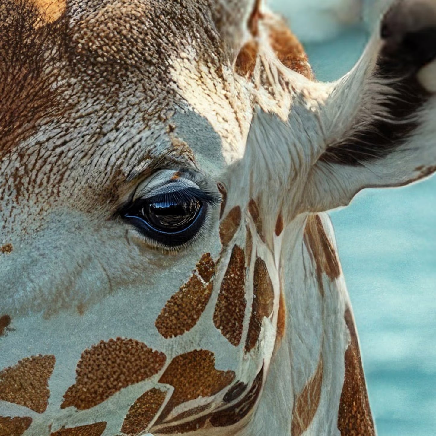 Giraffe in Hot Tub, Vertical