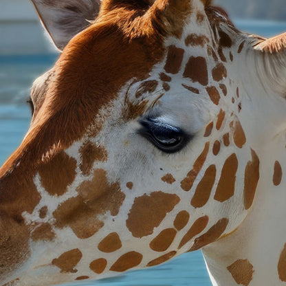 Giraffe In Pool, Vertical