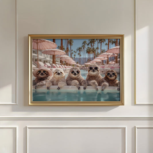 Sloth Family on Vacation, Horizontal