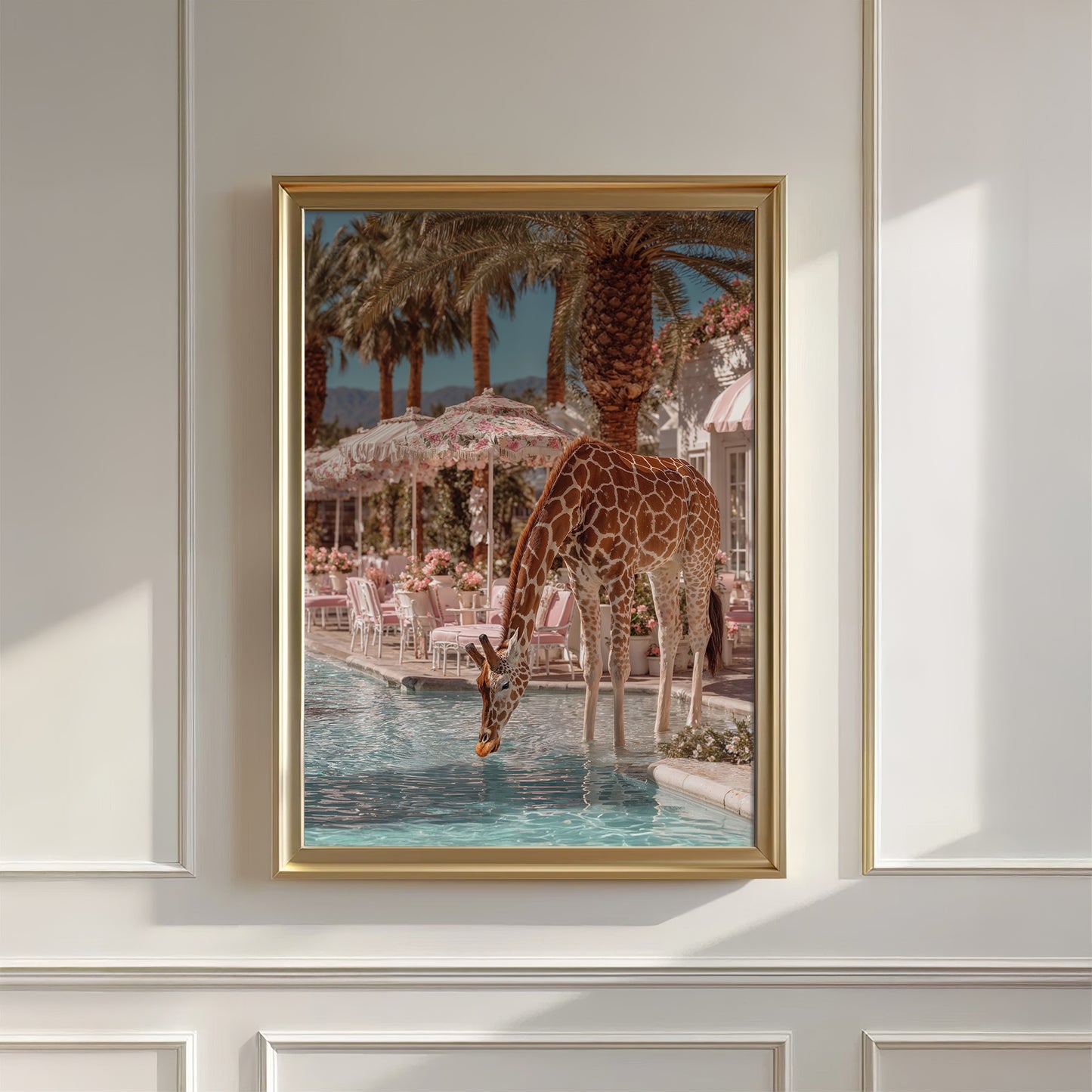 Poolside Giraffe