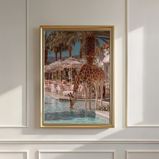 Poolside Giraffe