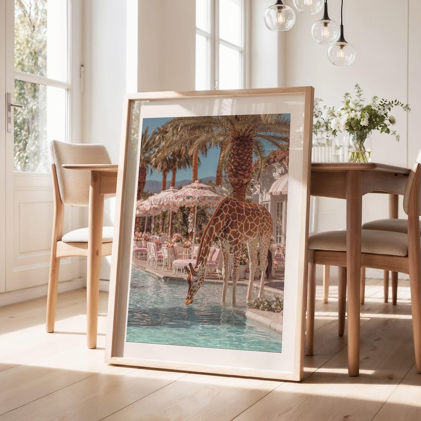 Poolside Giraffe