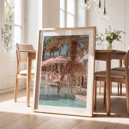 Poolside Giraffe