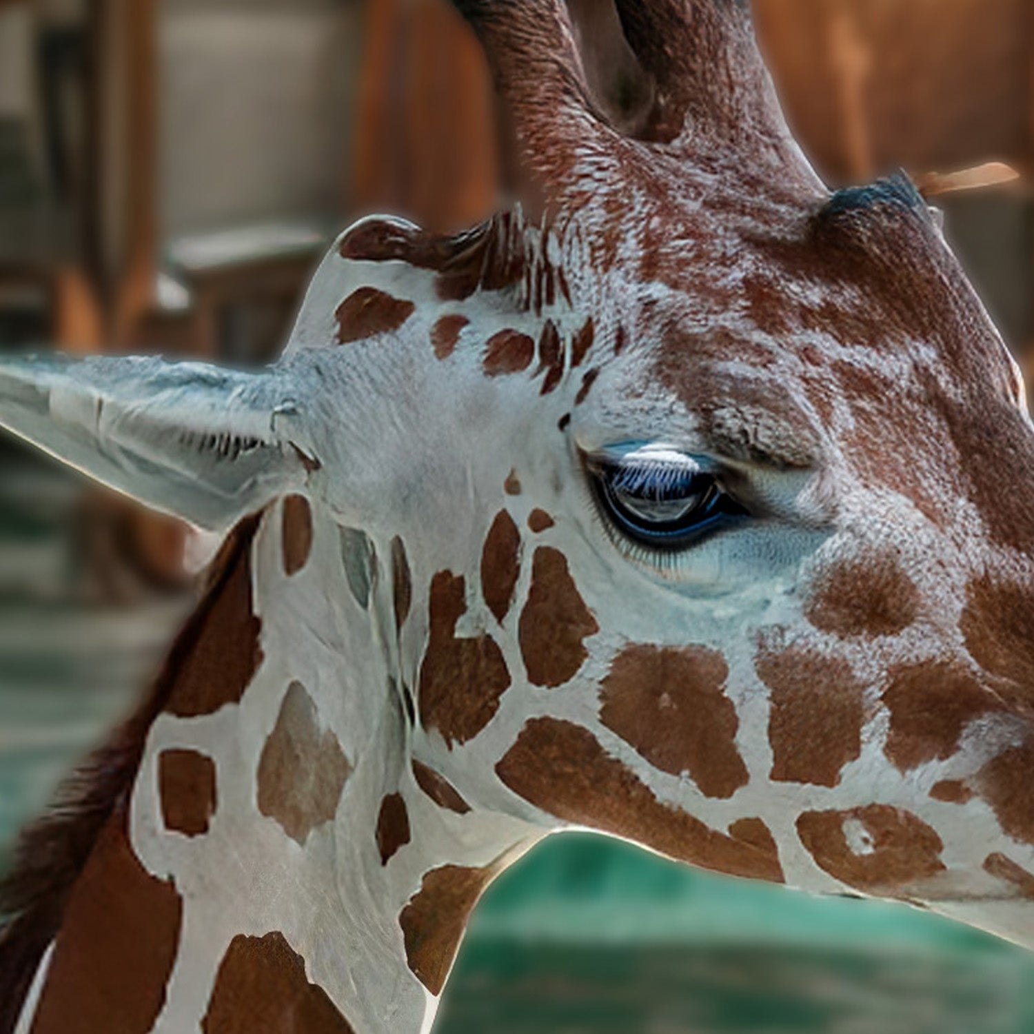 Pooltime Giraffe, Vertical - Mooon Gallery
