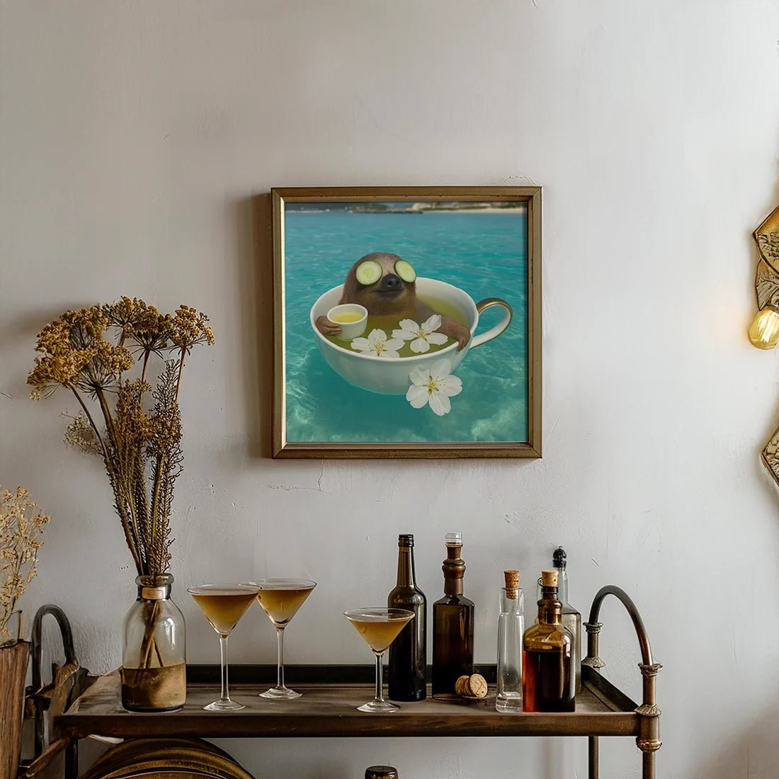 Sloth Floating in the Sea Print - Mooon Gallery