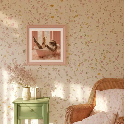 Sloth in Bathtub Print, Funny Wall Art - Mooon Gallery