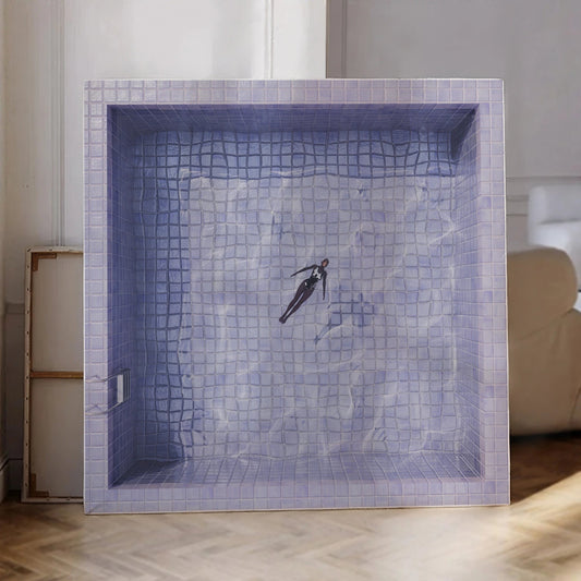 women in purple pool - Mooon Gallery